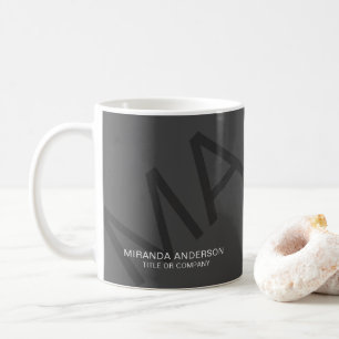 Caneca De Café Tipografia Moderna Negrito Monograma Profissional