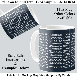 Caneca De Café Tipografia Moderna Personalizada Ilusão Óptica Tex