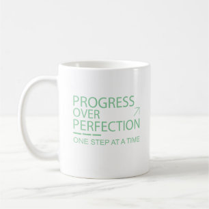 Caneca De Café Tipografia Motivacional Progresso Sobre Perfeição