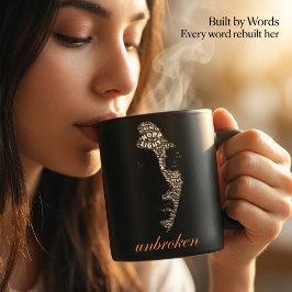 Caneca De Café Tipografia Mulher Inquebrantável