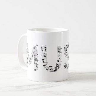 Caneca De Café Tipografia Musical