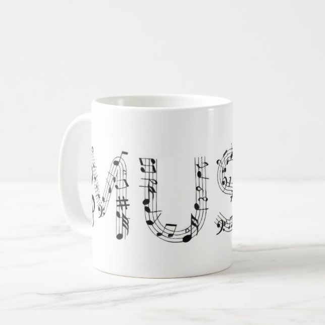 Caneca De Café Tipografia Musical (Frente Esquerda)