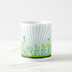 Caneca De Café Tipografia Natureza Verde Ecológica