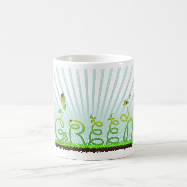 Caneca De Café Tipografia Natureza Verde Ecológica (Criador carregado)