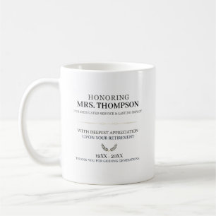 Caneca De Café Tipografia Personalizada de Aposentadoria de Profe