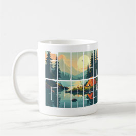 Caneca De Café Tipografia Personalizável de Grama de Toque Retroa