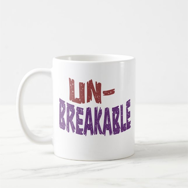 Caneca De Café Tipografia Resiliente e Negrito Inquebrável (Esquerda)