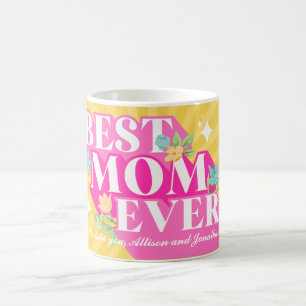 Caneca De Café Tipografia Retro Melhor Mãe do Mundo Dia das Mães