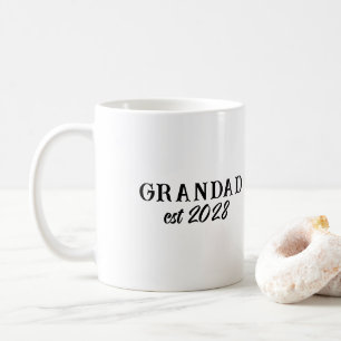 Caneca De Café Tipografia Retro Personalizada Avô Estabelecida