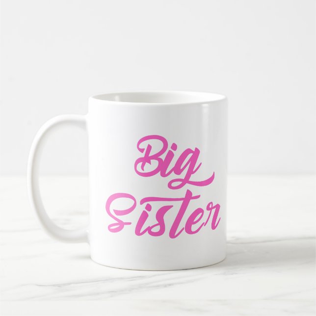 Caneca De Café Tipografia Rosa Big Sister (Esquerda)