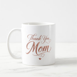 Caneca De Café Tipografia Rosa Dourada Personalizada de Agradecim