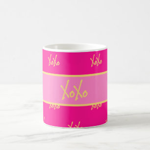 Caneca De Café Tipografia Rosa Quente XOXO