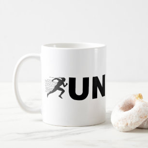 Caneca De Café Tipografia RUN Desenho de Corrida Corredor Minim