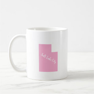 Caneca De Café Tipografia Simples Moderna - Estado Rosa De Utah