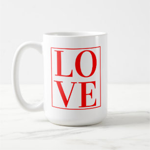 CANECA DE CAFÉ TIPOGRAFIA VERMELHA DE AMOR TEXTO DE DIA DOS NAMOR