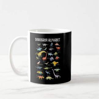 Caneca De Café Tipos De Dinossauros Alphabet A-Z ABC Dino Identif