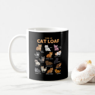 Caneca De Café Tipos de Gato Enrolado Adorável Gatinho Kawaii Gat