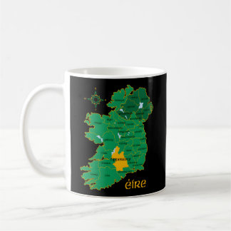Caneca De Café Tipperary Ireland County Map Eire Viagem irlandês