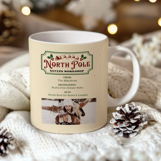 Caneca De Café Tíquete de Natal Polar Express (Criador carregado)