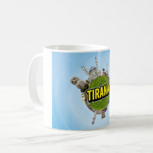 Caneca De Café Tirana minúsculo pequeno planeta arquitetura ponto