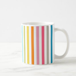 Caneca De Café Tiras Coloridas Modernas do Arco-Íris