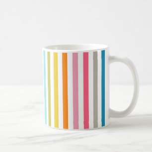 Caneca De Café Tiras Coloridas Modernas do Arco-Íris
