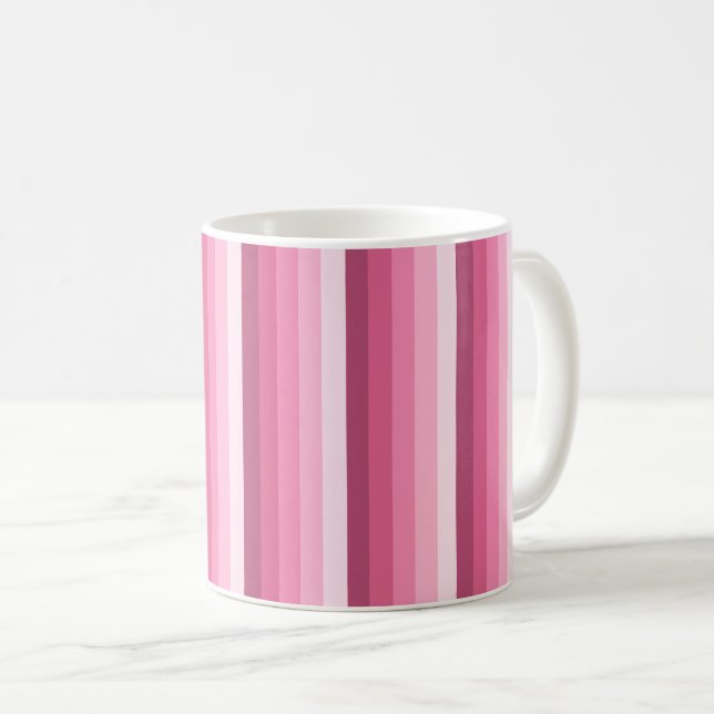 Caneca De Café Tiras de sombra rosa (Frente Esquerda)