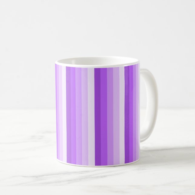 Caneca De Café Tiras de sombra roxas (Frente Esquerda)