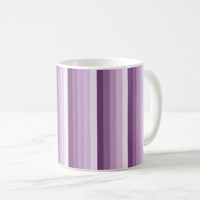 Caneca De Café Tiras de sombra roxas de ameixa (Frente Esquerda)
