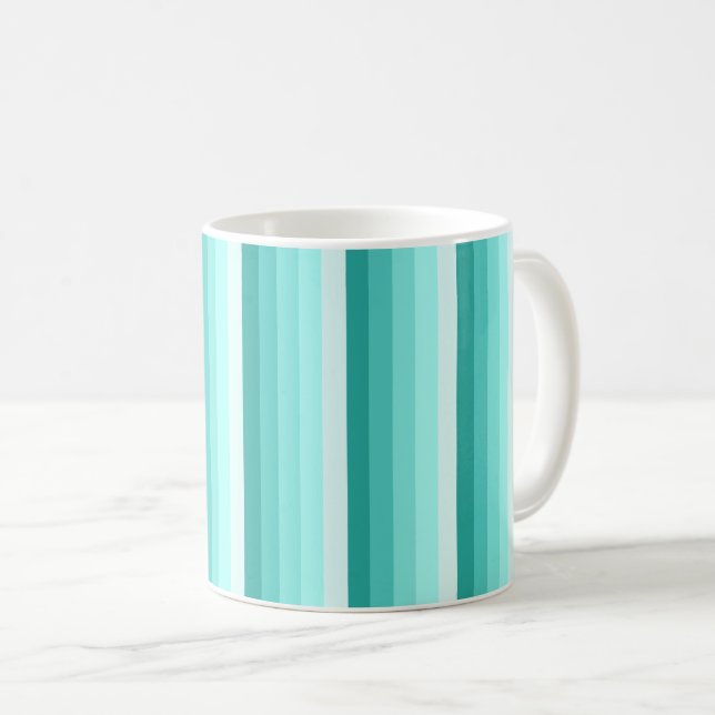 Caneca De Café Tiras de sombra turquesa (Frente Esquerda)
