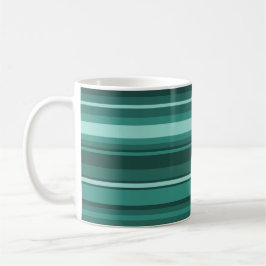 Caneca De Café Tiras de teal monograma