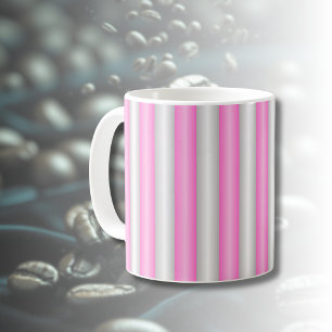Caneca De Café Tiras Rosa Neon Modernas com Efeito 3D
