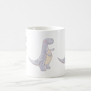 Caneca De Café Tiro Tirrannosaurus Rex Dinossaur, Cinza de raça