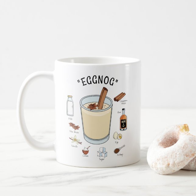 Caneca De Café Tis The Season Eggnog Holiday (Com Donut)