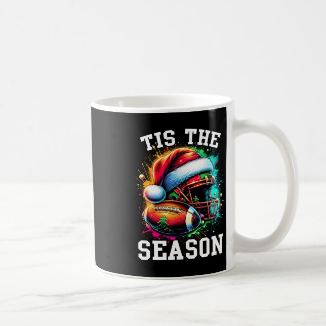 Caneca De Café Tis The Season Football Mom Christmas Santa Hat Co (Direita)