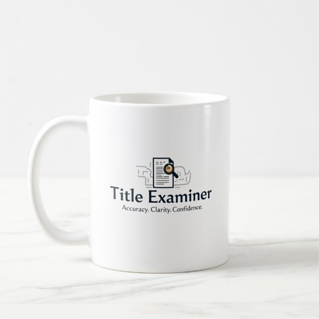 Caneca De Café Title Examiner Mug – Accuracy. Clarity. Confidence (Esquerda)