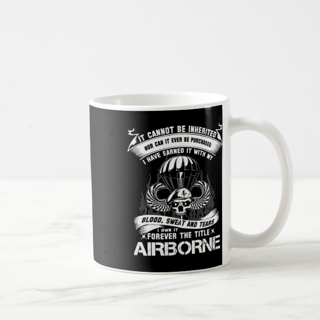 Caneca De Café Título "Airborne Army Ranger Vete" (Direita)