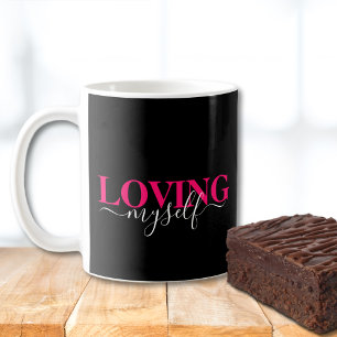 Caneca De Café Título: Amando a Mim Mesma Tipografia de Rótulo Ro