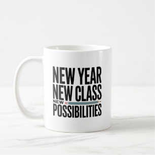 Caneca De Café Título Ano Novo Nova Turma Novas Possibilidades P