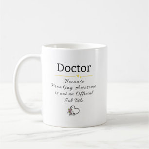 Caneca De Café Título de Emprego de Médico Personalizado Engraçad