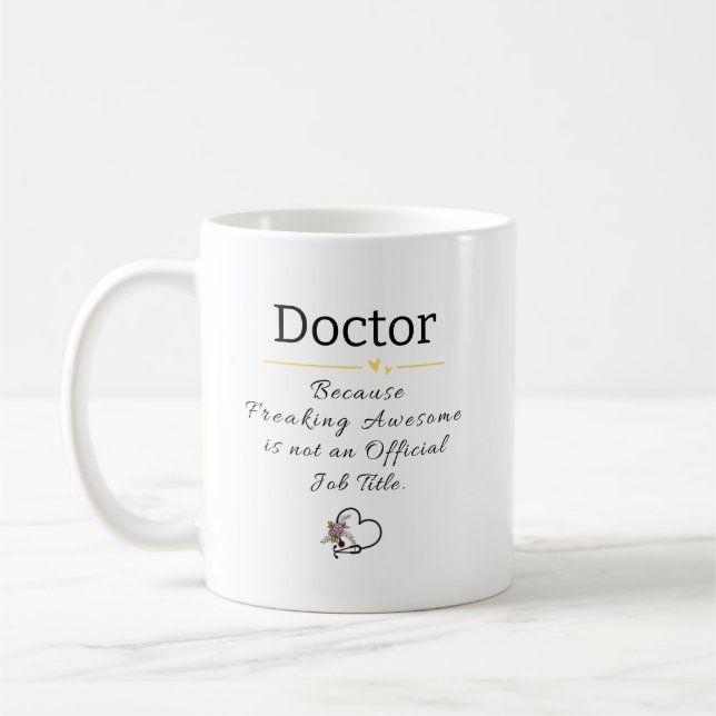 Caneca De Café Título de Emprego de Médico Personalizado Engraçad (Esquerda)