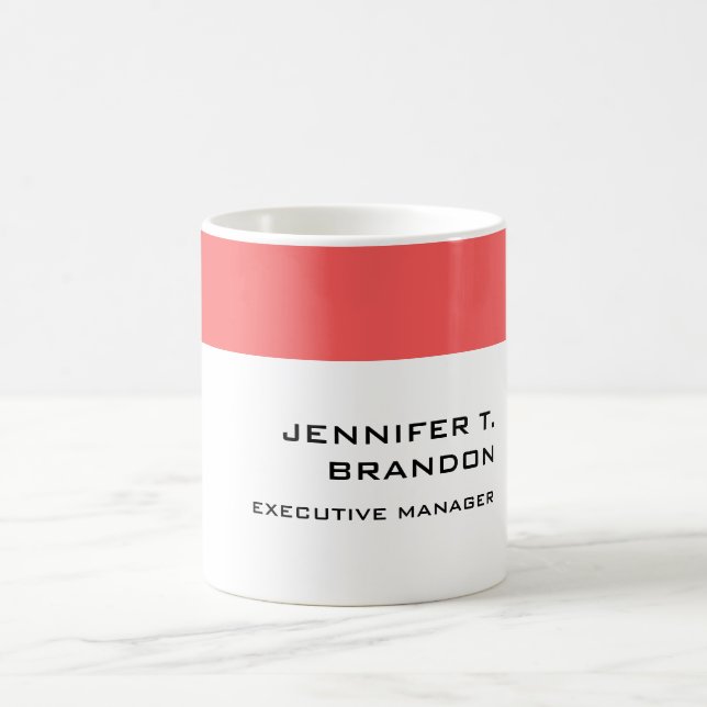 Caneca De Café Título de Nome Profissional Simples Moderno Simple (Centro)