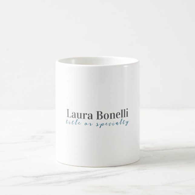 Caneca De Café Título de Nome Simples Moderno Profissional Minima (Centro)