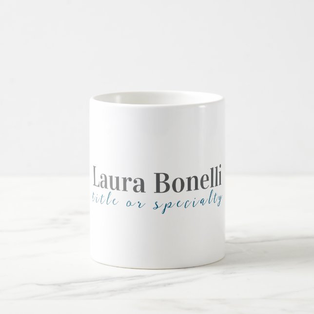 Caneca De Café Título de Nome Simples Moderno Profissional Minima (Centro)