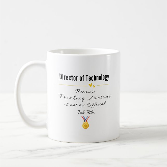 Caneca De Café Título de trabalho incrível do diretor de tecnolog (Esquerda)