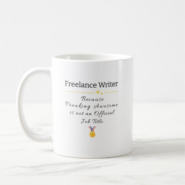 Caneca De Café Título de Trabalho Incrível do Freelance Writer (Esquerda)