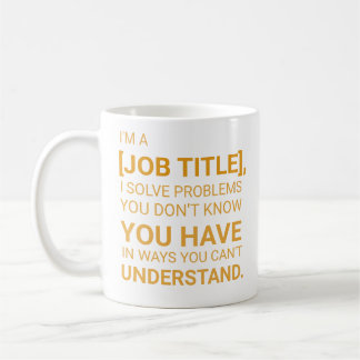 Caneca De Café Título de Trabalho Personalizado Engraçado Sarcást