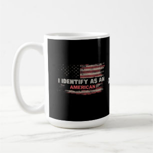 Caneca De Café Título: I Identify As American Flag Design