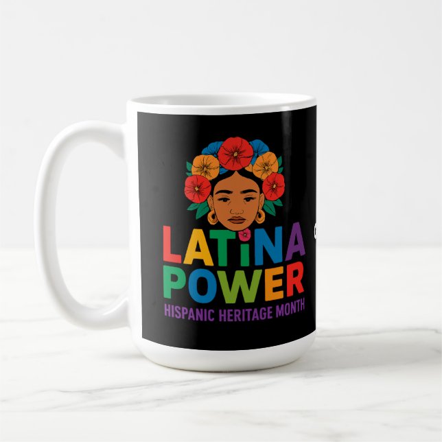 Caneca De Café Título: Mulheres Latina Flores Hispânicas Mês (Esquerda)