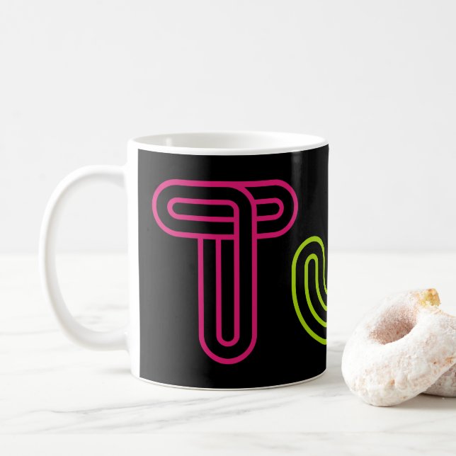 Caneca De Café Tja, alemão, Deutsches Wort (Com Donut)